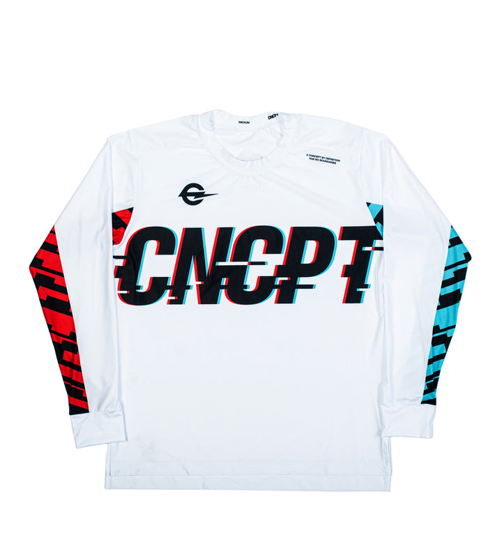 CNCPT - ANAGLYPH - VIRGIL LONG SLEEVE TECH TEE - WHITE